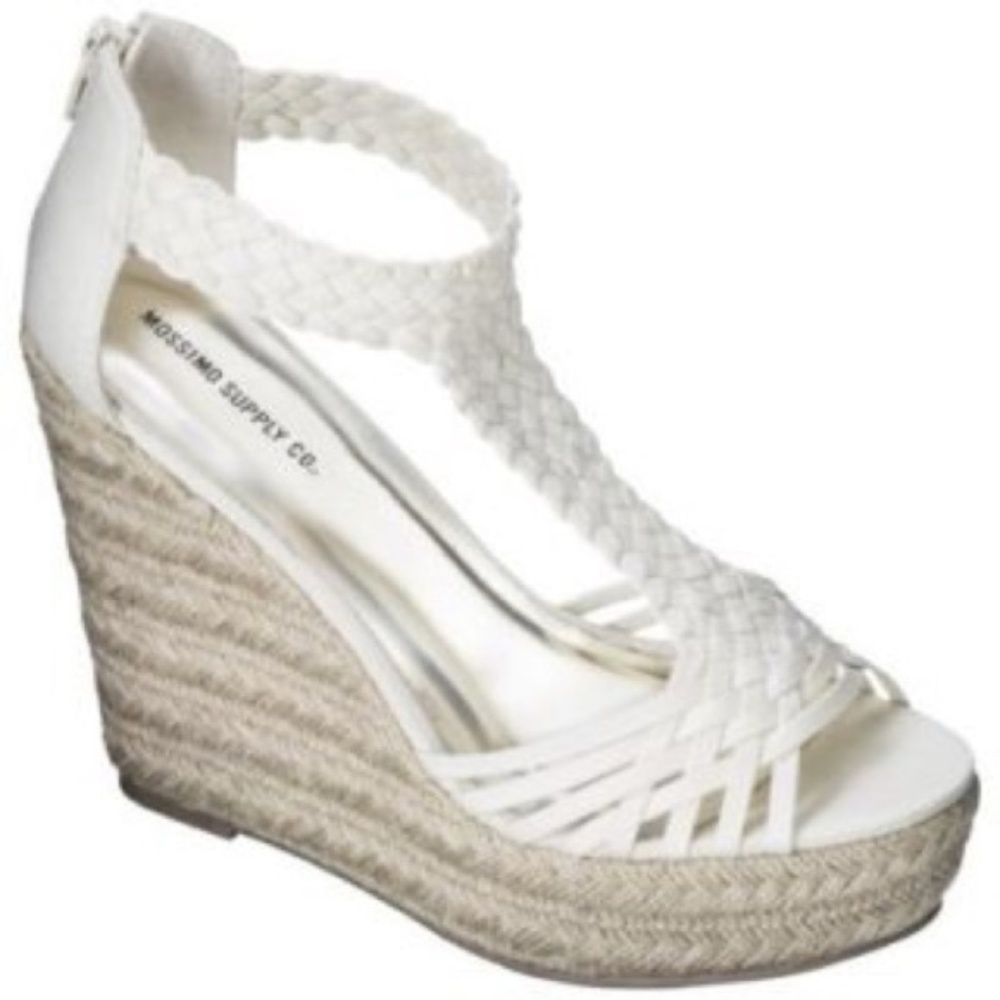 Mossimo Strappy Braided Cream Espadrille Wedge - Picture 1 of 5